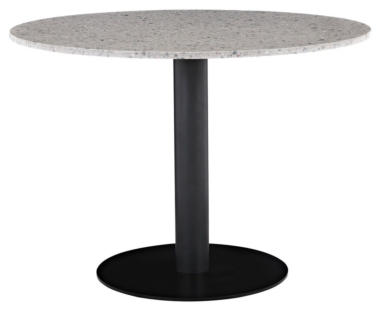 Razzia Dining table, Gray Terazzo with matte black foot, Ø106