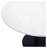 Razzia Dining table, White Terazzo with matte black foot, Ø106