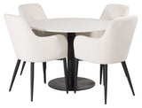 Razzia Dining table, White Terazzo with matte black foot, Ø106