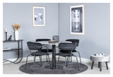 Razzia Dining table Ø106, w. 4 Arrow armchairs, Black velvet