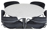 Razzia Dining table Ø106, w. 4 Arrow armchairs, Black velvet