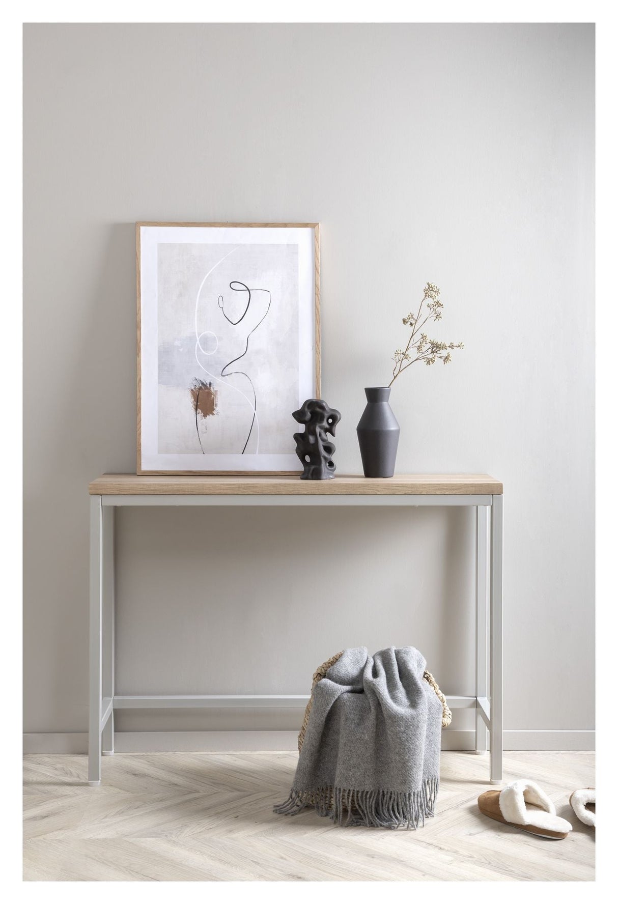 Rise Console Table, Gray/Ash Paper Laminate