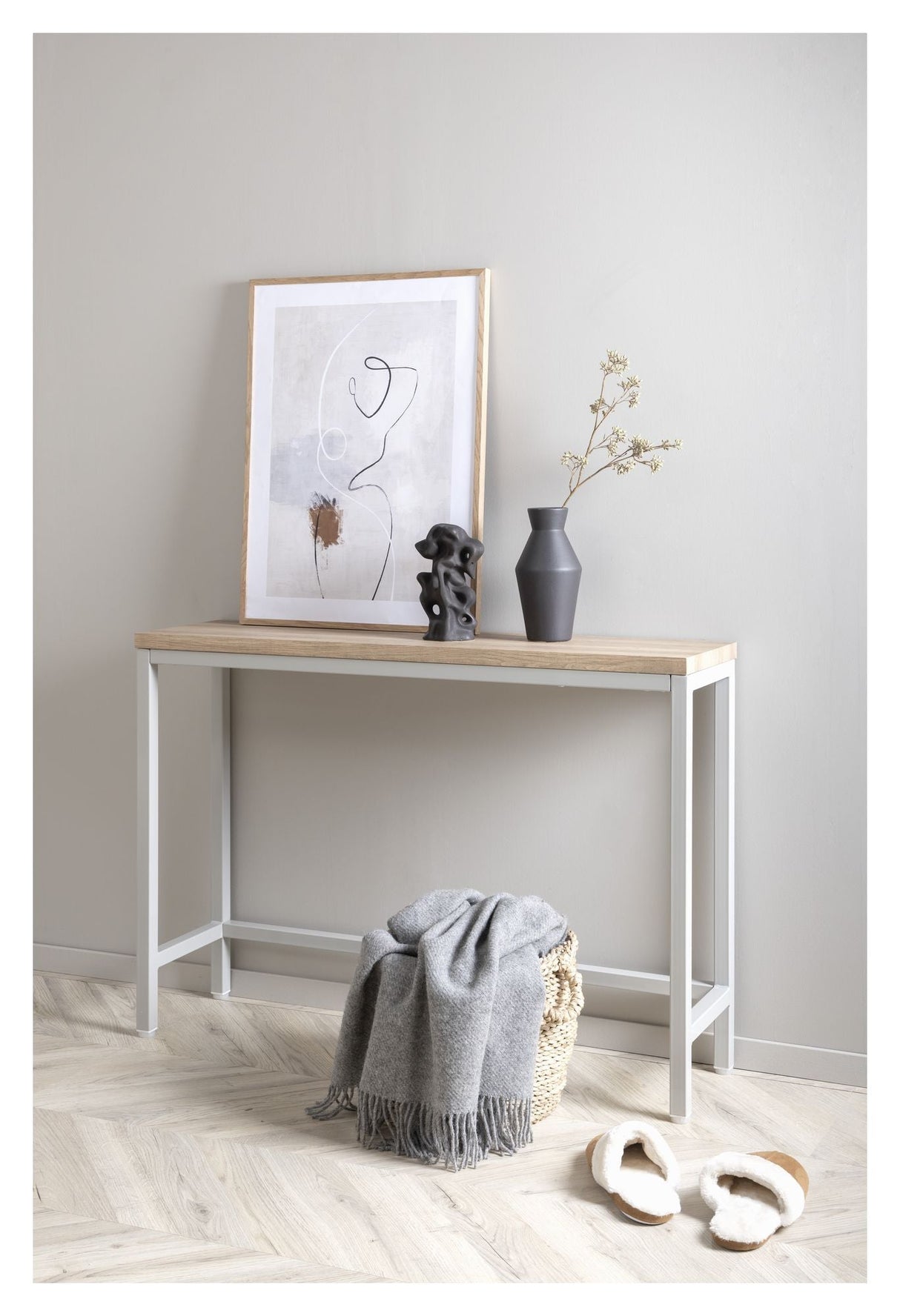 Rise Console Table, Gray/Ash Paper Laminate