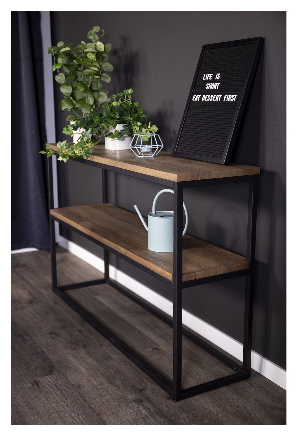 Rise Console Table - Black/Teak look