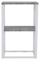 Rise bedside table - Concrete look/White metal legs