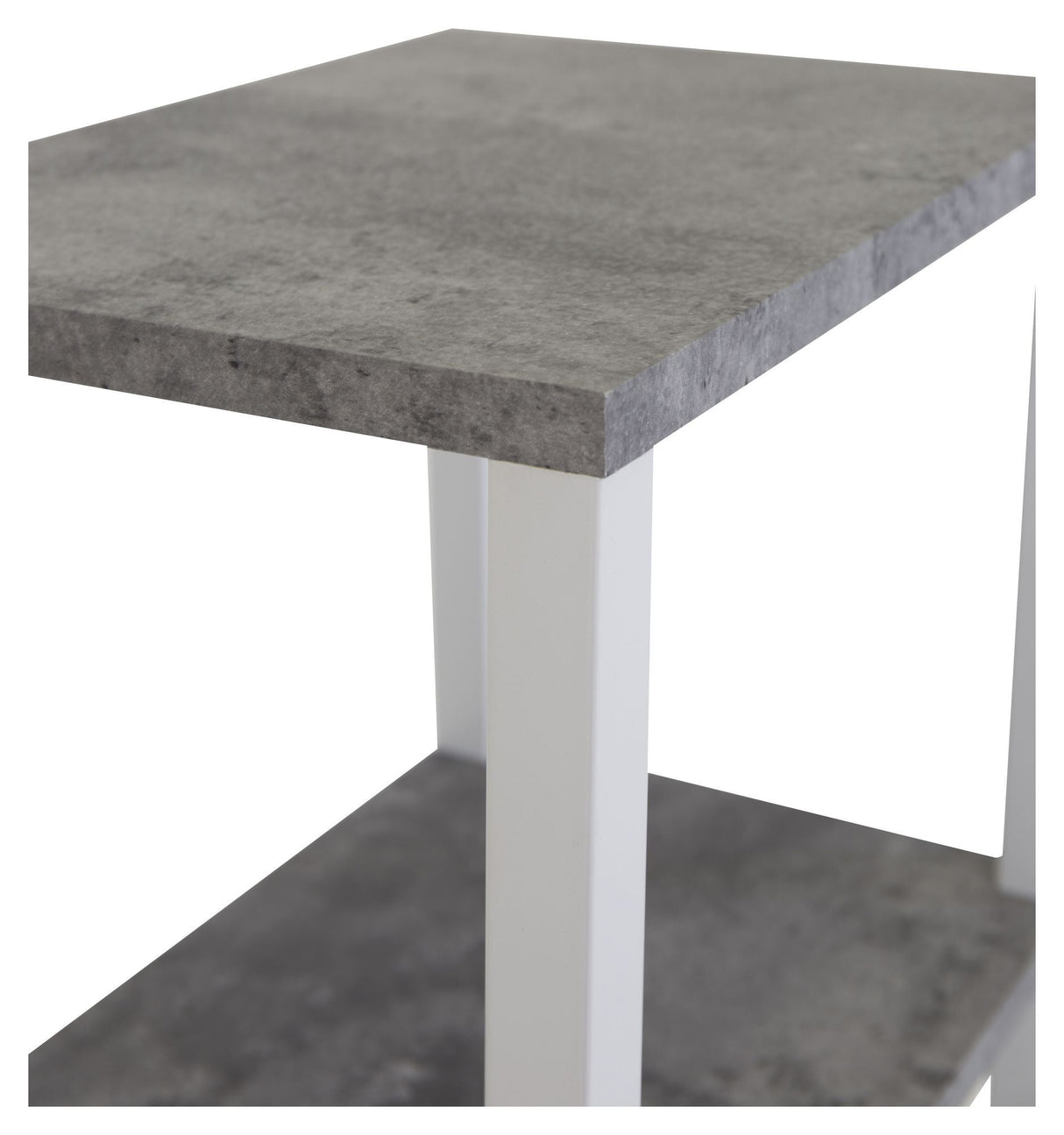 Rise bedside table - Concrete look/White metal legs