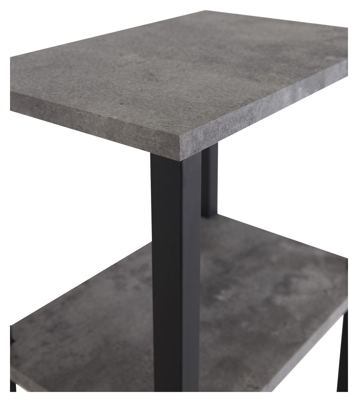 Rise bedside table - Concrete look/Black metal legs