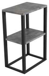 Rise bedside table - Concrete look/Black metal legs