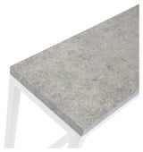 Rise Side Table - Concrete-look/White Metal Legs, 110x30