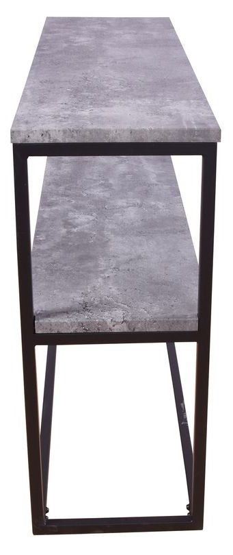 Rise Side Table Double - Concrete look/Black Metal legs, 110x30