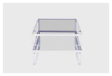 Rocker Coffee Tables - Smoky Gray Glass Top/White, 80x80