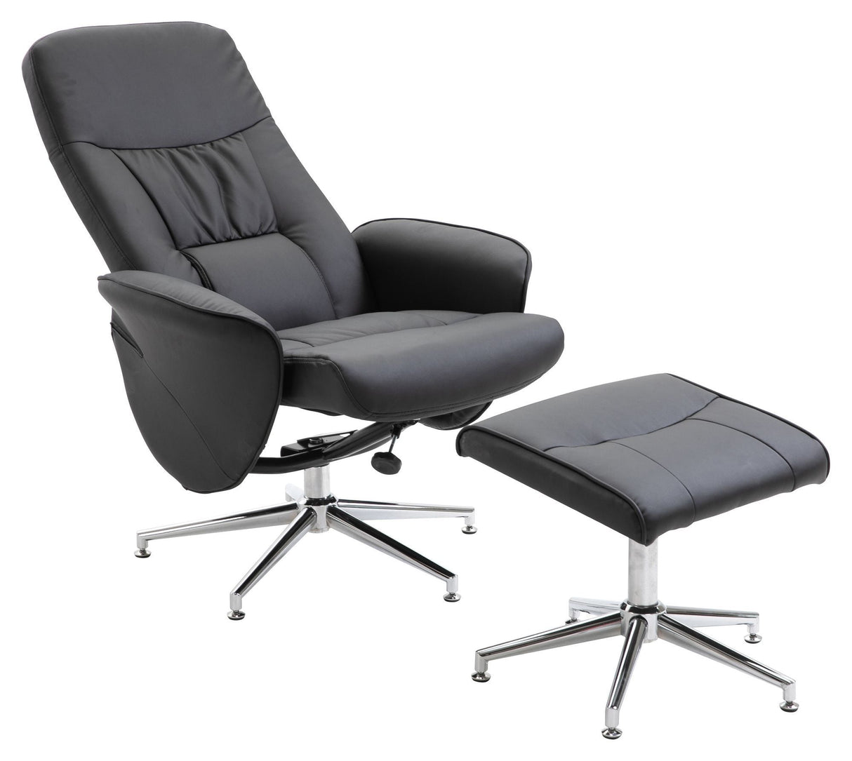 Rolf Recliner, Black Leatherette