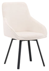 Rosie Dining Chair, Black, Beige Fabric