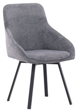 Rosie Dining Chair, Black, Dark Gray Fabric