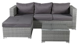 Rotterdam Lounge bed with table, Gray cord with gray cushions