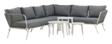 Roxo Corner sofa with tables, White Alu/Gray