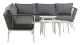 Roxo Corner sofa with tables, White Alu/Gray