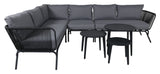 Roxo Lounge Set, black with gray cushions