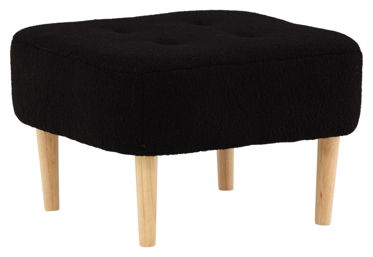 Salina Ottoman - Black fleece