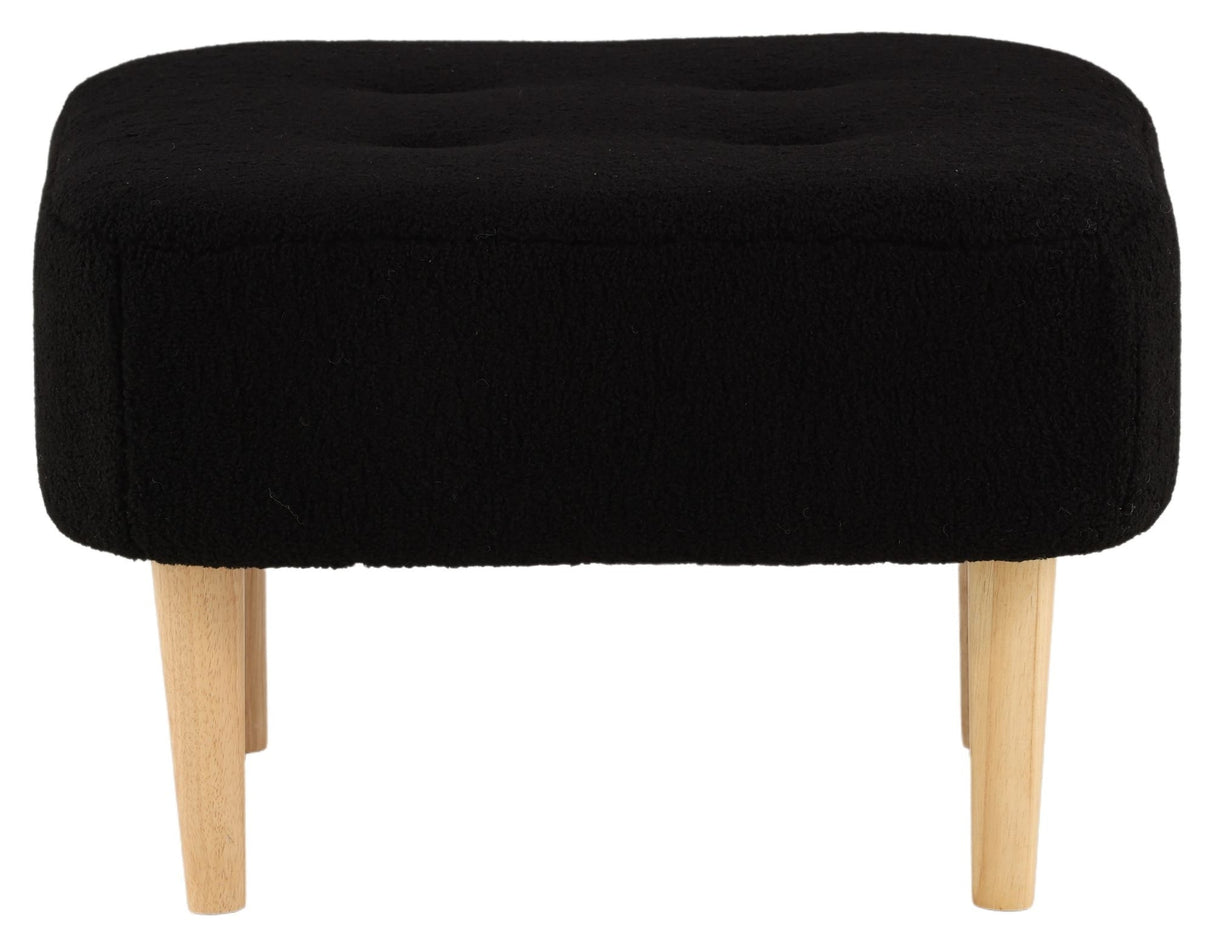 Salina Ottoman - Black fleece