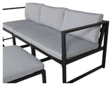 Salvador Lounge sofa with table, Black with gray cushions