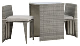 Savanna Café Set - Gray Wicker