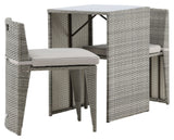 Savanna Café Set - Gray Wicker