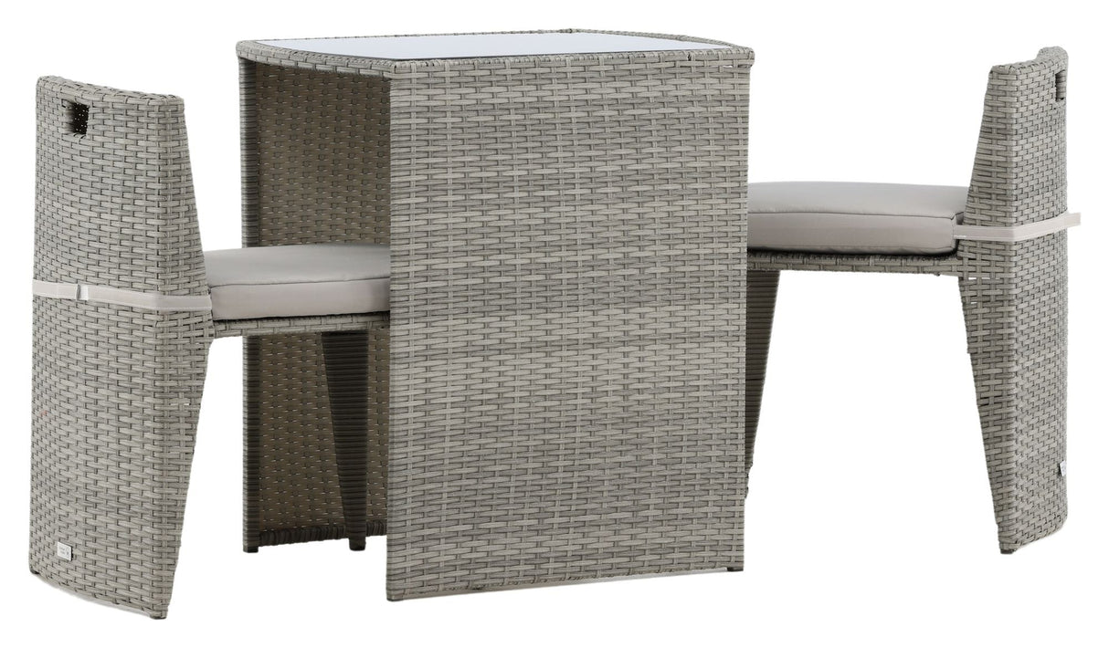 Savanna Café Set - Gray Wicker