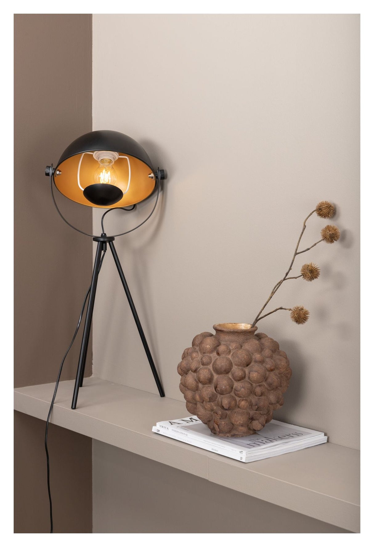 Search Table Lamp, Black/Brass