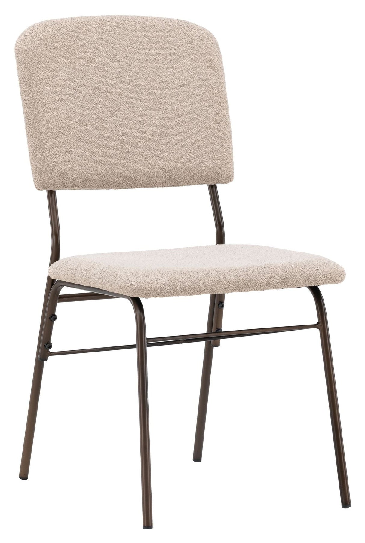 Seda Dining Chair, matte Brown, Beige Fabric