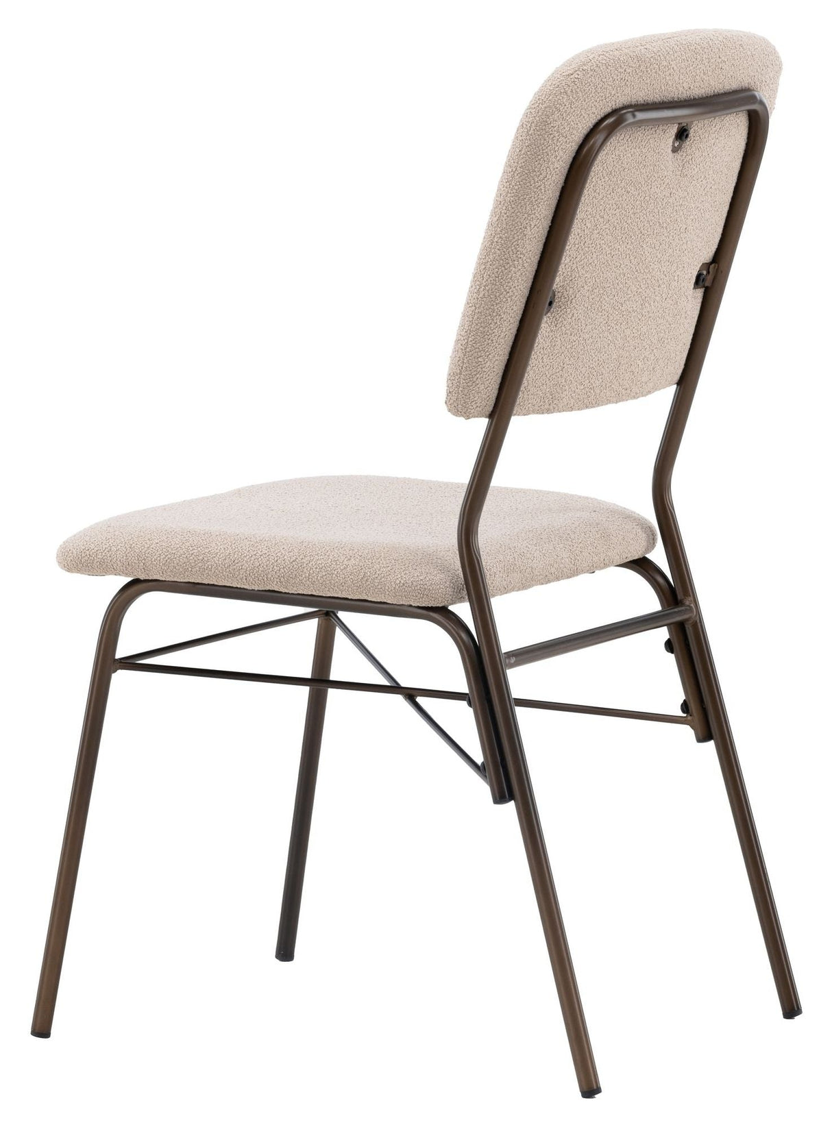 Seda Dining Chair, matte Brown, Beige Fabric