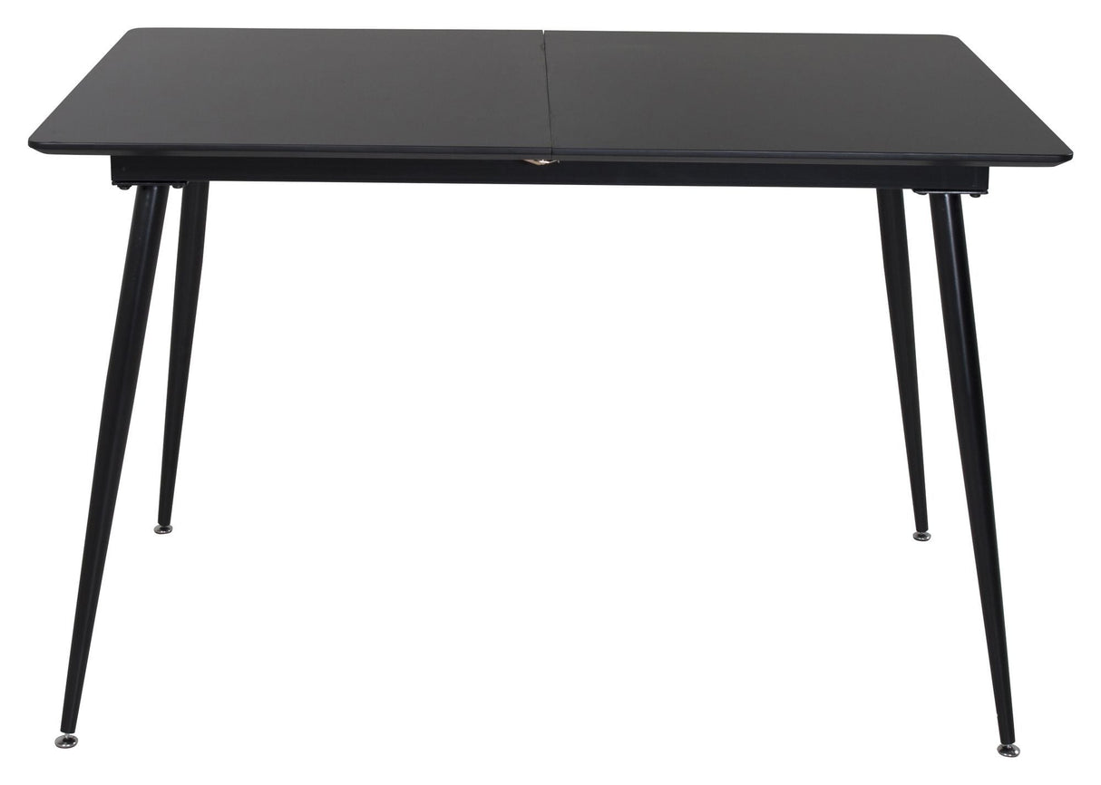 Silar Dining table with pull-out, black melamine, 120x80