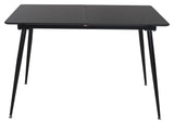 Silar Dining table with pull-out, black melamine, 120x80