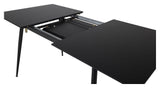 Silar Dining table with pull-out, black melamine, 120x80