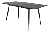 Silar Dining table with pull-out, black melamine, 120x80