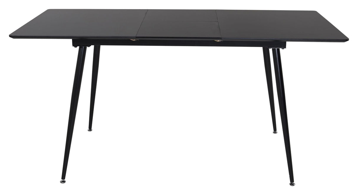 Silar Dining table with pull-out, black melamine, 120x80