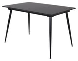 Silar Dining table with pull-out, black melamine, 120x80