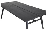 Sleek Dining table, Black brushed oak, 195x95