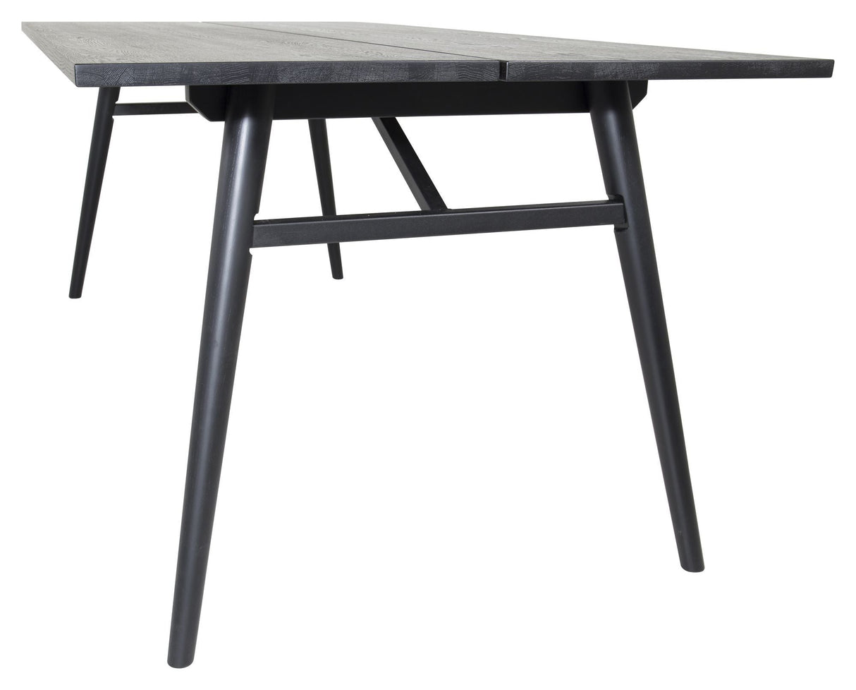 Sleek Dining table, Black brushed oak, 195x95