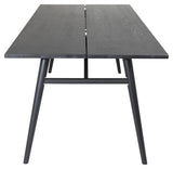 Sleek Dining table, Black brushed oak, 195x95