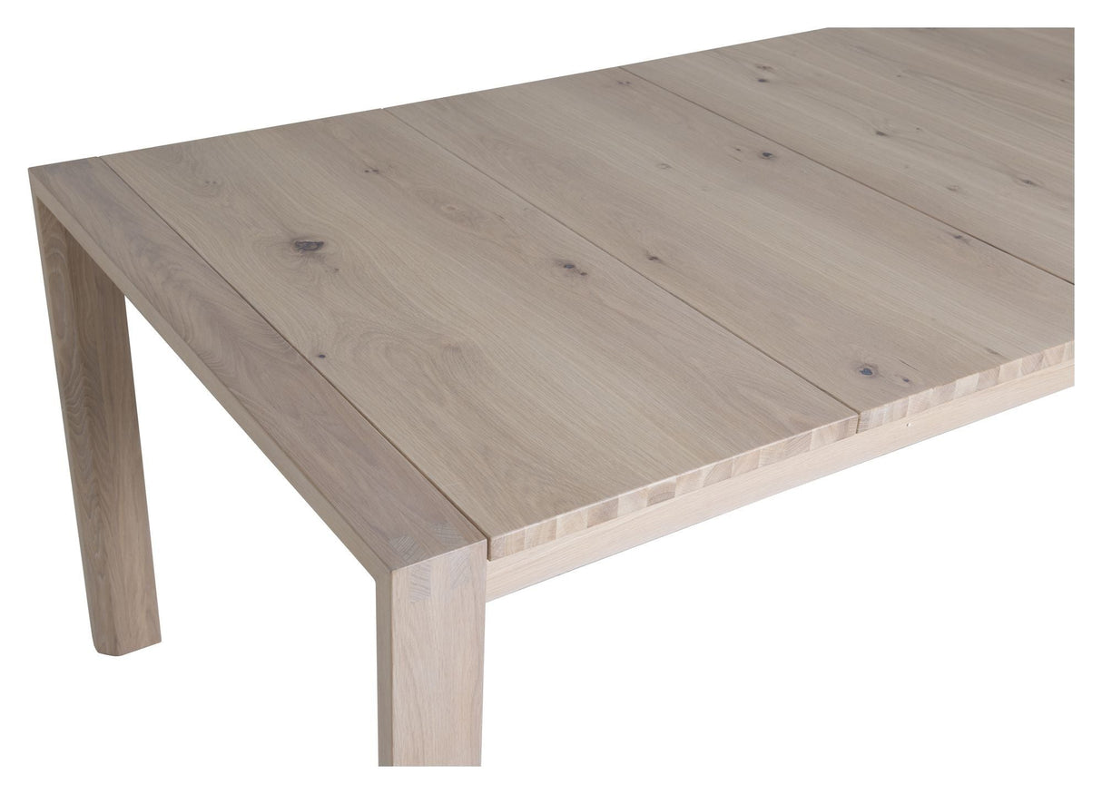 Slider Dining table with pull-out, whitewashed oak