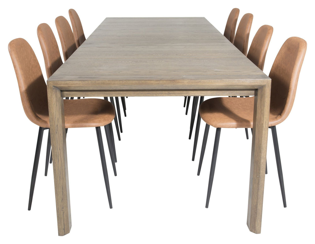 Slider Dining table with pull-out, smoked oak