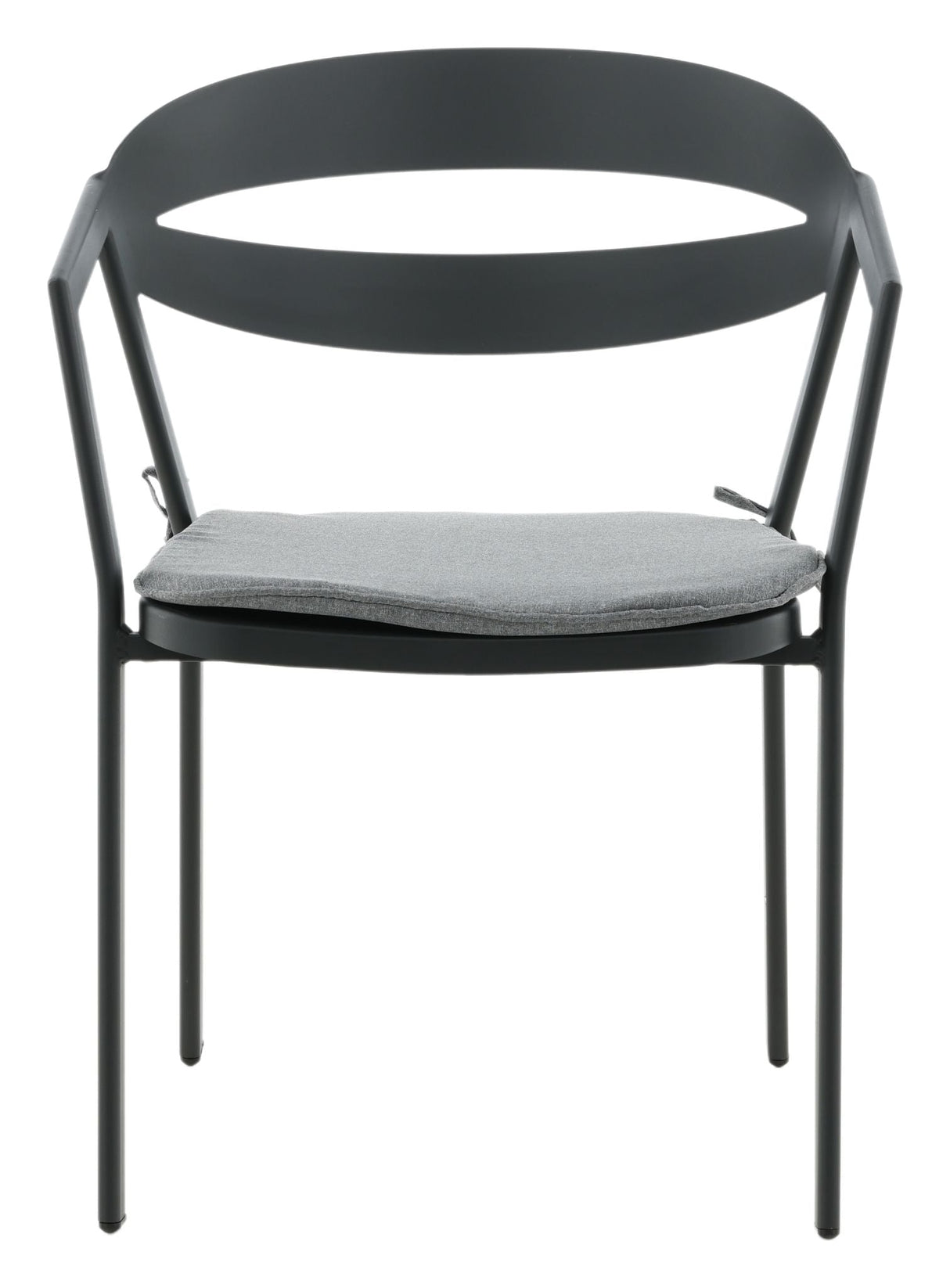 Slit Garden Chair with Cushion - Black/Gray