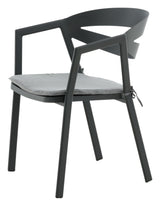 Slit Garden Chair with Cushion - Black/Gray