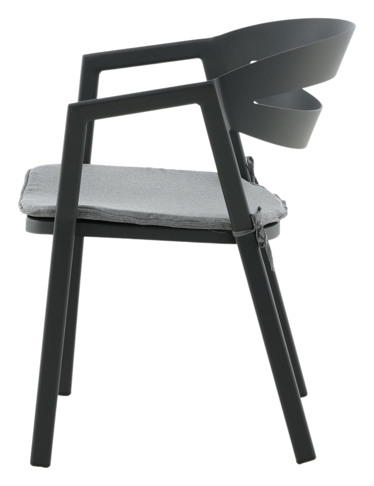 Slit Garden Chair with Cushion - Black/Gray