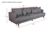 Sofia 3-pers. Sofa, Gray Fabric