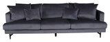 Sofia 3-pers. Sofa, Dark Gray Velvet