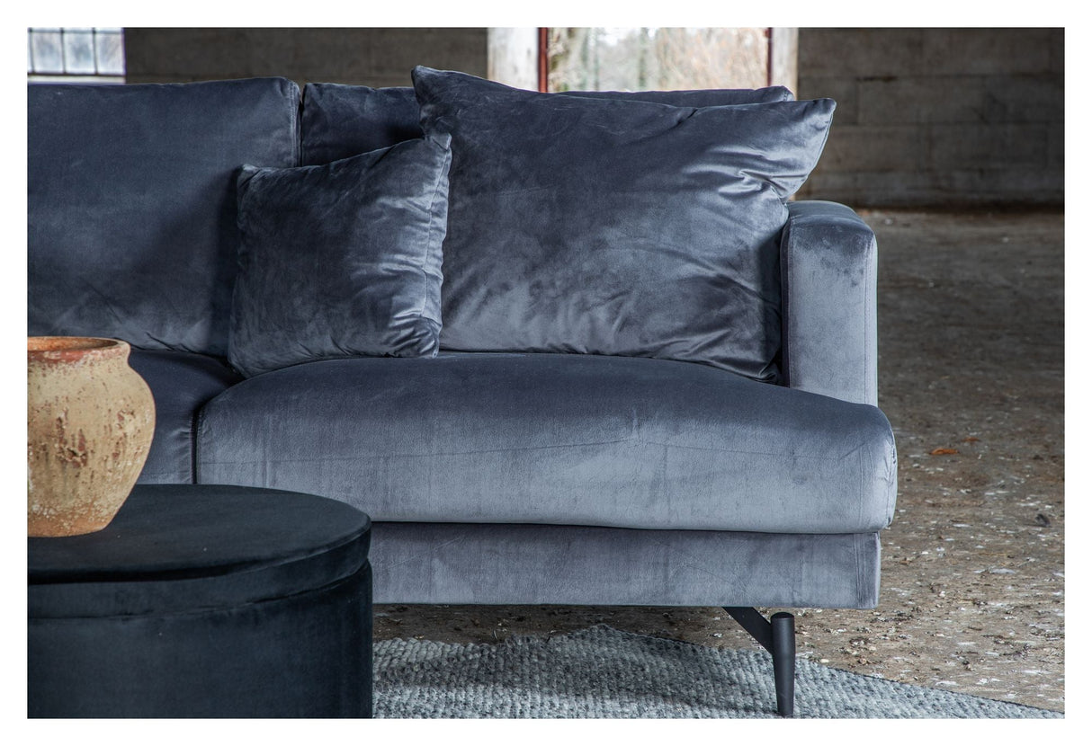 Sofia 3-pers. Sofa, Dark Gray Velvet