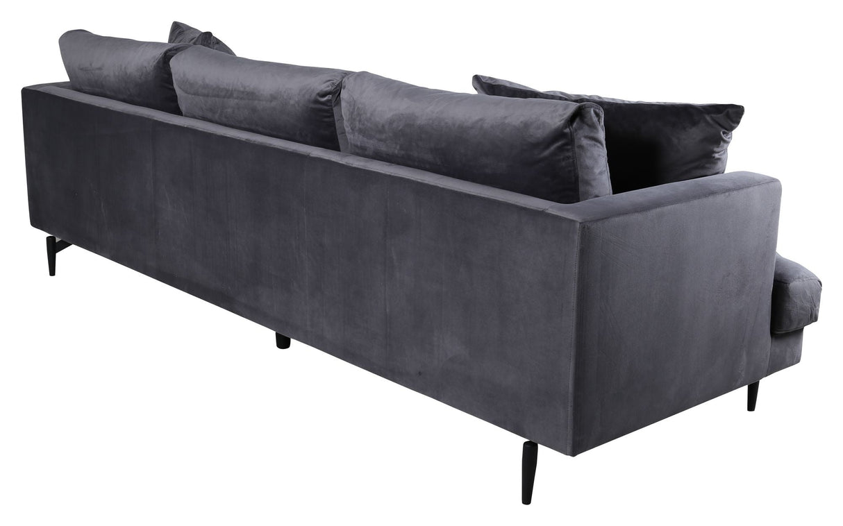 Sofia 3-pers. Sofa, Dark Gray Velvet