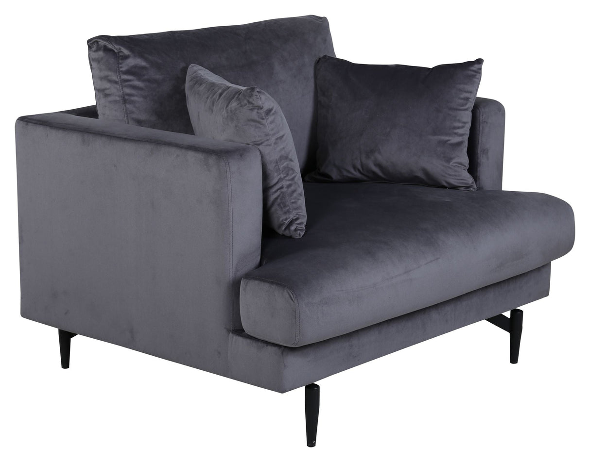 Sofia Armchair, Dark Gray Velvet